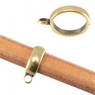 DQ metaal ring ovaal met oog Ø 8.2x12mm Antiek brons